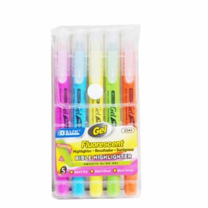 Resaltador De Gel Fluorescente BAZIC X5 Uds