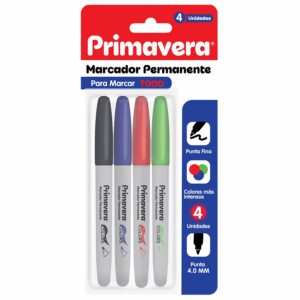 Marcadores Permanentes De Colores PRIMAVERA X 4 Uds