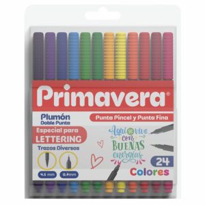 Marcadores Doble Punta Pincel+Fina PRIMAVERA X 24 Uds