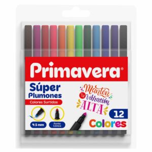Super Plumones Punta Cónica PRIMAVERA X 12 Uds