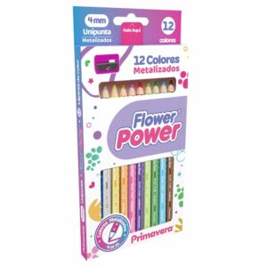 Lápices De Colores Flowe Power Metalizados PRIMAVERA X 12 Uds