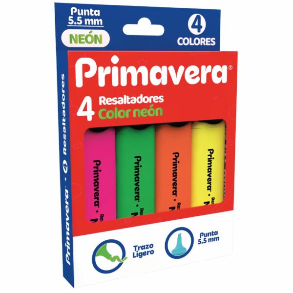 Resaltadores Neón PRIMAVERA X 4 Uds