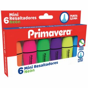 Resaltadores Mini Neón PRIMAVERA X 6 Uds