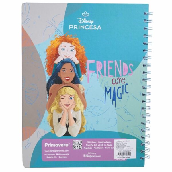 Cuaderno Argollado Cuadros Princesas PRIMAVERA 100 Hojas - Imagen 2