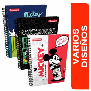 Cuaderno Argollado Cuadros Mickey Mouse PRIMAVERA 100 Hojas