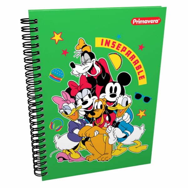 Cuaderno Argollado Cuadros Mickey Mouse PRIMAVERA 100 Hojas - Imagen 2
