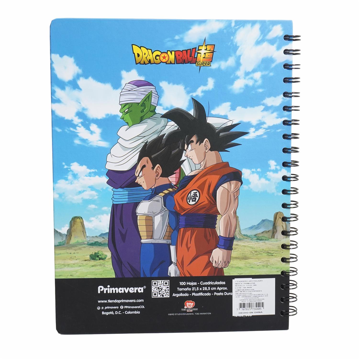 Cuaderno Argollado Cuadros Dragon Ball PRIMAVERA 100 Hojas - Imagen 2