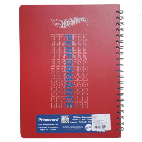 Cuaderno Argollado Cuadros Universitario PRIMAVERA 100 Hojas - Imagen 2