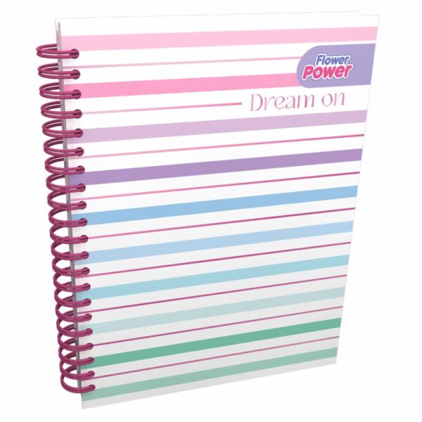 Cuaderno Argollado Cuadros Universitario FLOWER POWER 200 Hojas - Imagen 2