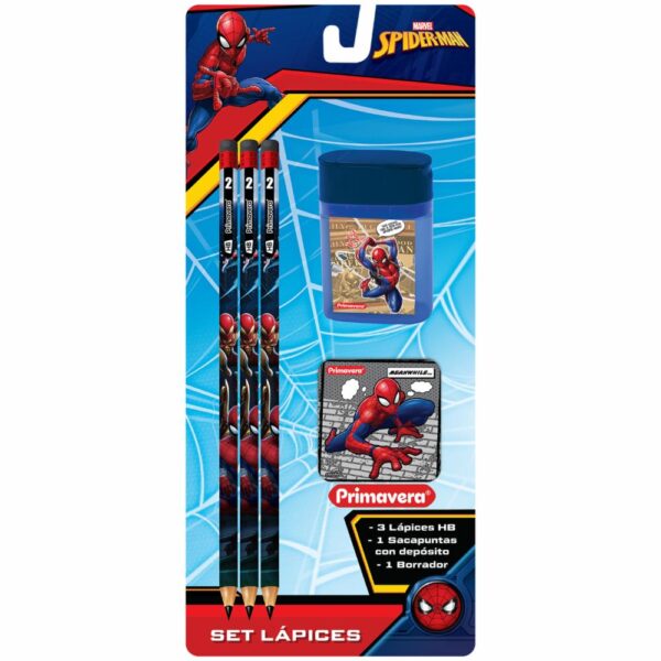 Set Escolar 3 Lápiz Sacapuntas Y Borrador PRIMAVERA X5 Uds - Imagen 5