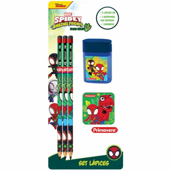 Set Escolar 3 Lápiz Sacapuntas Y Borrador PRIMAVERA X5 Uds - Imagen 6