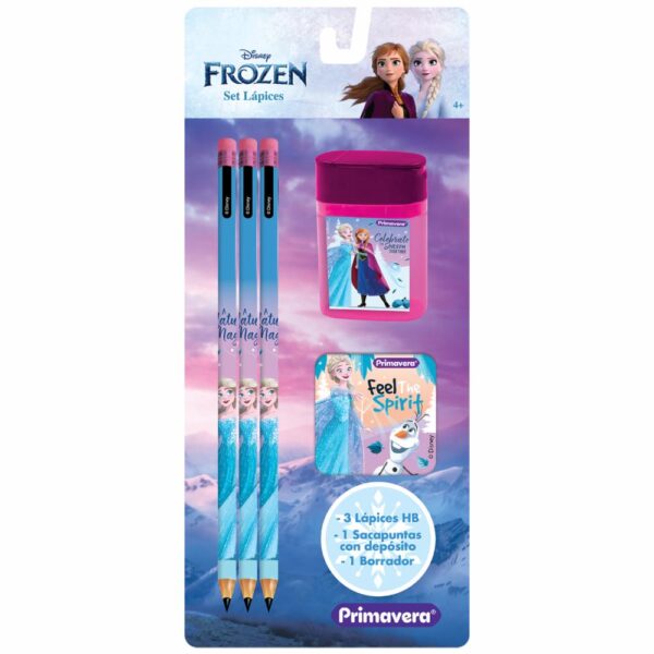 Set Escolar 3 Lápiz Sacapuntas Y Borrador PRIMAVERA X5 Uds - Imagen 2