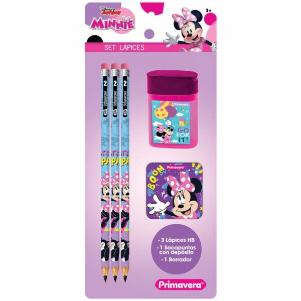 Set Escolar 3 Lápiz Sacapuntas Y Borrador PRIMAVERA X5 Uds - Imagen 3