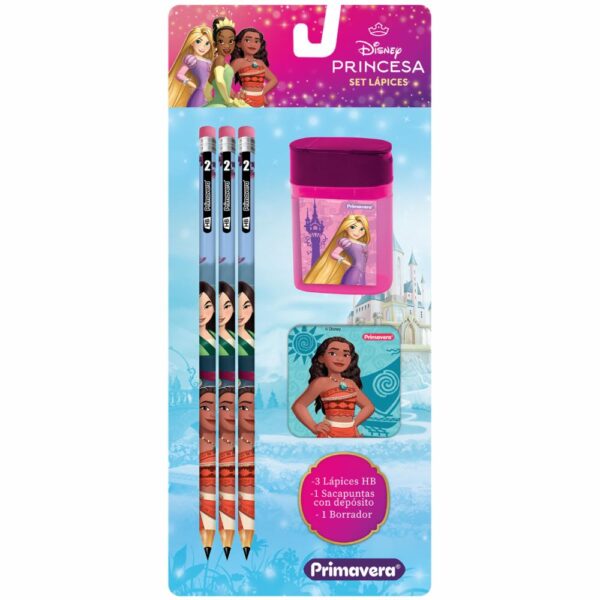 Set Escolar 3 Lápiz Sacapuntas Y Borrador PRIMAVERA X5 Uds - Imagen 5