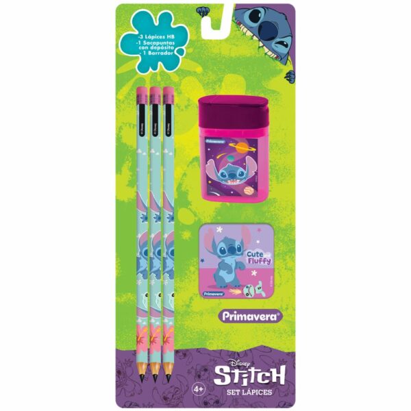Set Escolar 3 Lápiz Sacapuntas Y Borrador PRIMAVERA X5 Uds - Imagen 6