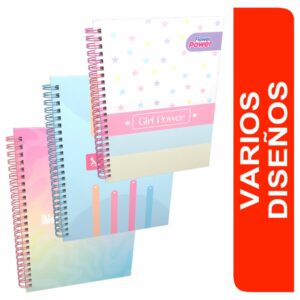 Cuaderno Argollado Cuadros Diseños Surtidos PRIMAVERA 80 Hojas