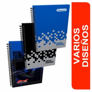 Cuaderno Argollado Cuadros Solid Colors PRIMAVERA 80 Hojas