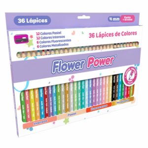 Lápices De Colores Punta Gruesa FLOWER POWER X 36 Uds