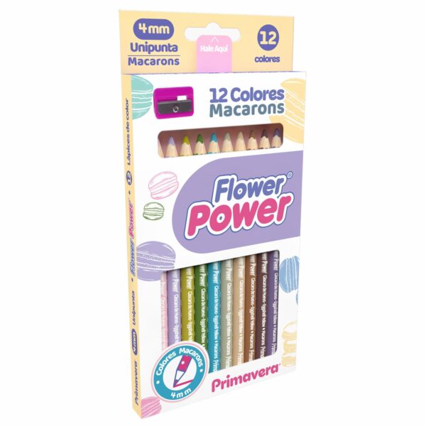Lápices De Colores Macarons FLOWER POWER X 12 Uds