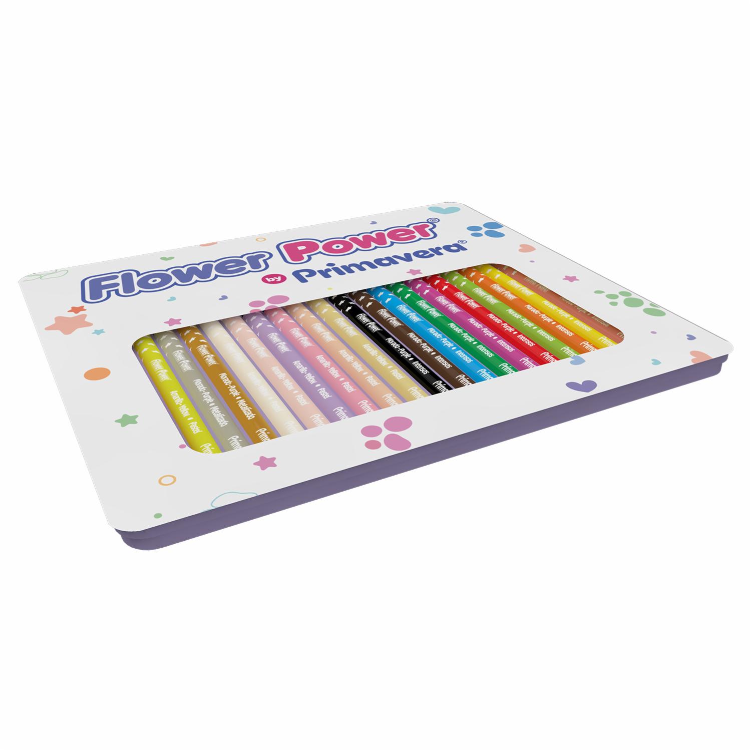 Lápices De Colores Caja Metálica FLOWER POWER X 24 Uds - Imagen 2