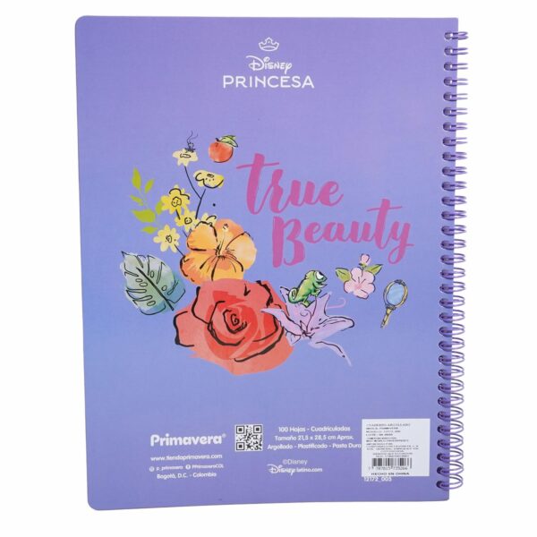 Cuaderno Argollado Cuadros Pasta Sencilla Disney PRIMAVERA 100 Hojas - Imagen 2