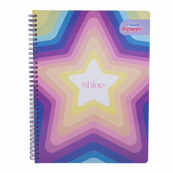 Cuaderno Argollado Cuadros Pasta Sencilla FLOWER POWER 100 Hojas - Imagen 6