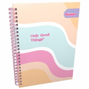 Cuaderno Argollado Cuadros Pasta Sencilla FLOWER POWER 100 Hojas