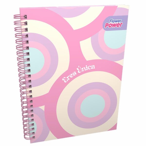 Cuaderno Argollado Cuadros Pasta Sencilla FLOWER POWER 100 Hojas - Imagen 3