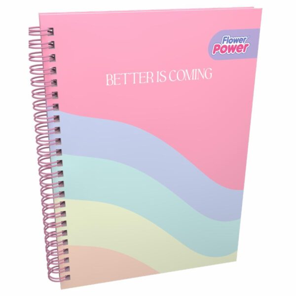 Cuaderno Argollado Cuadros Pasta Sencilla FLOWER POWER 100 Hojas - Imagen 4