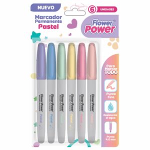 Marcadores Permanentes Pastel FLOWER POWER X 6 Uds