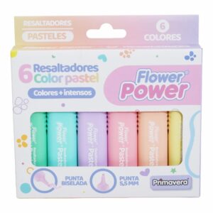 Resaltadores Pastel FLOWER POWER X 6 Uds