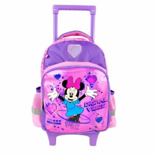 Mochila Escolar Trolley Para Niña Diseño Minnie Con Ruedas PRIMAVERA