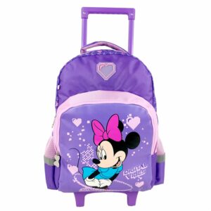 Mochila Escolar Trolley Para Niña Diseño Minnie Con Ruedas PRIMAVERA