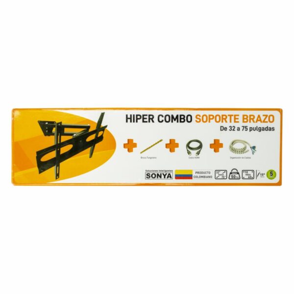 Soporte Para TV Hiper Combo Con Brazo Regulable SONYA 32"- 75" - Imagen 2