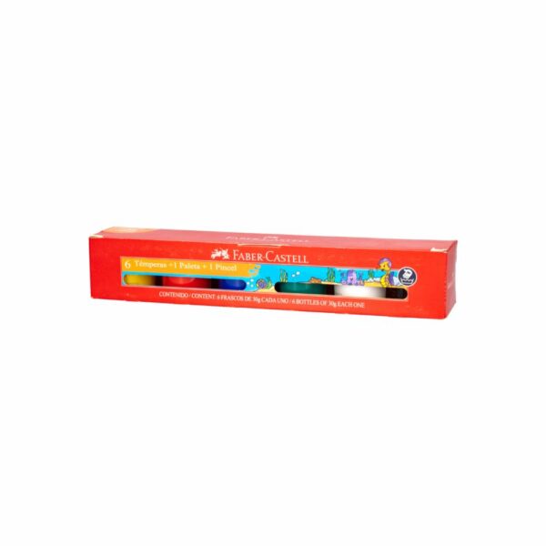 Tempera Color 30 Gr Con Pincel FABER CASTELL X6