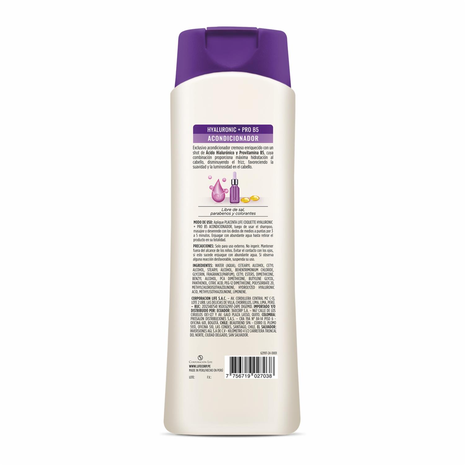 Acondicionador Acido Hialuronico & Pro B5 COQUETTE 400 Ml - Imagen 2