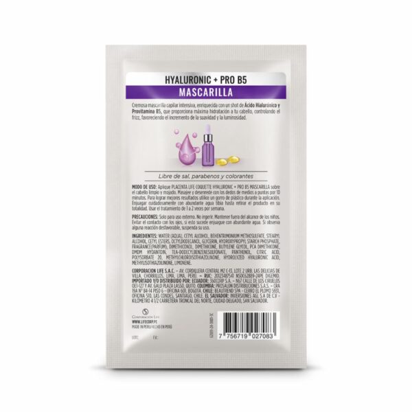 Tratamiento Capilar Acido Hialuronico & Pro B5 COQUETTE 70 Gr - Imagen 2