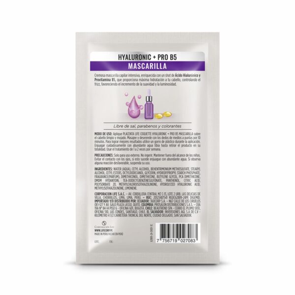 Tratamiento Capilar Acido Hialuronico & Pro B5 COQUETTE 70 Gr - Imagen 2