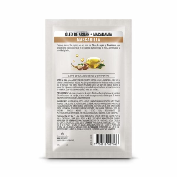 Tratamiento Capilar Argán & Macadamia Sachet COQUETTE 70 Gr - Imagen 2