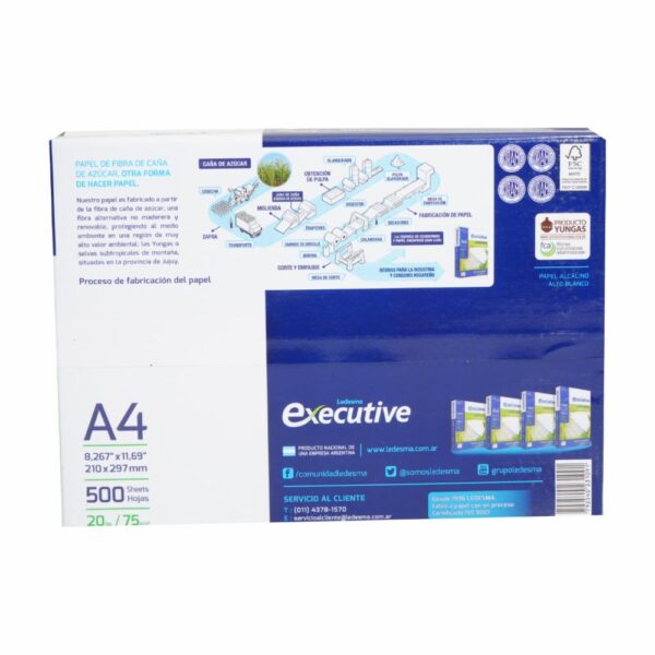 Resma De Papel Blanco 75 G EXECUTIVE A4 - Imagen 2