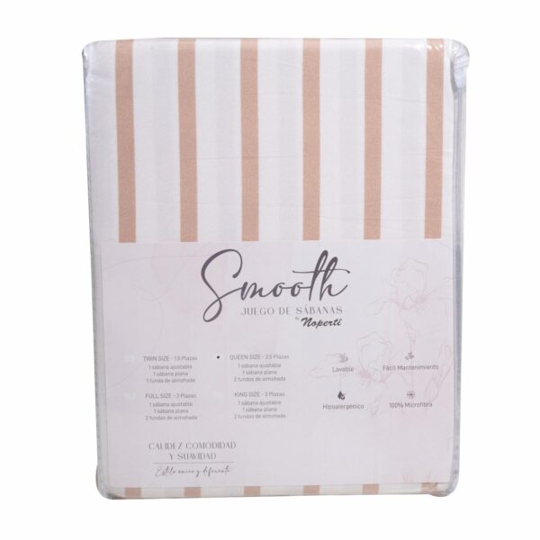 Juego De Sábanas Smooth Stripe Taupe NOPERTI - Imagen 6