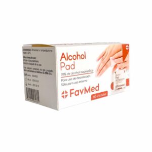 Alcohol Pad 70% De Alcohol Isopropílico FAVMED 100 unidades