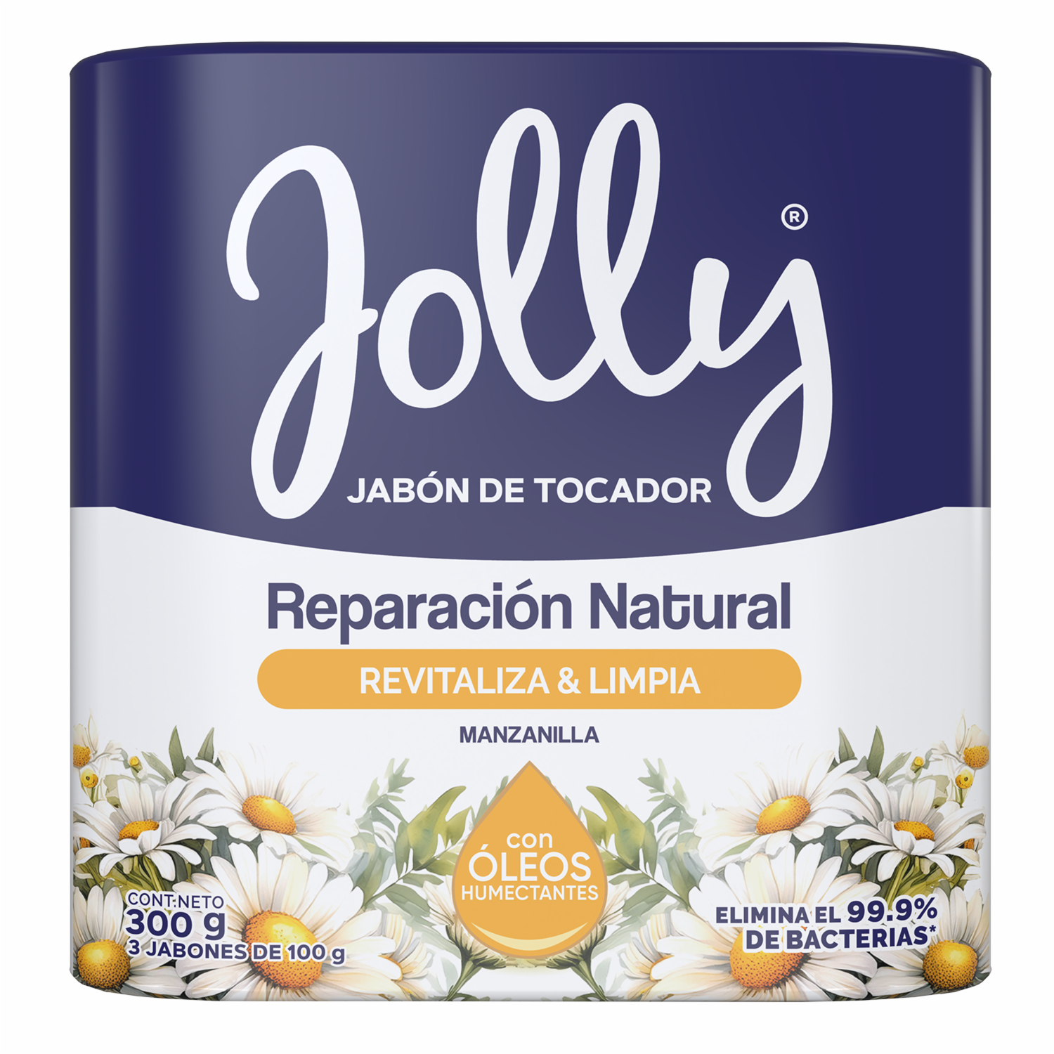 Jabón De Tocador Reparación Natural Revitaliza Y Limpia Manzanilla JOLLY X 100 G - Imagen 2