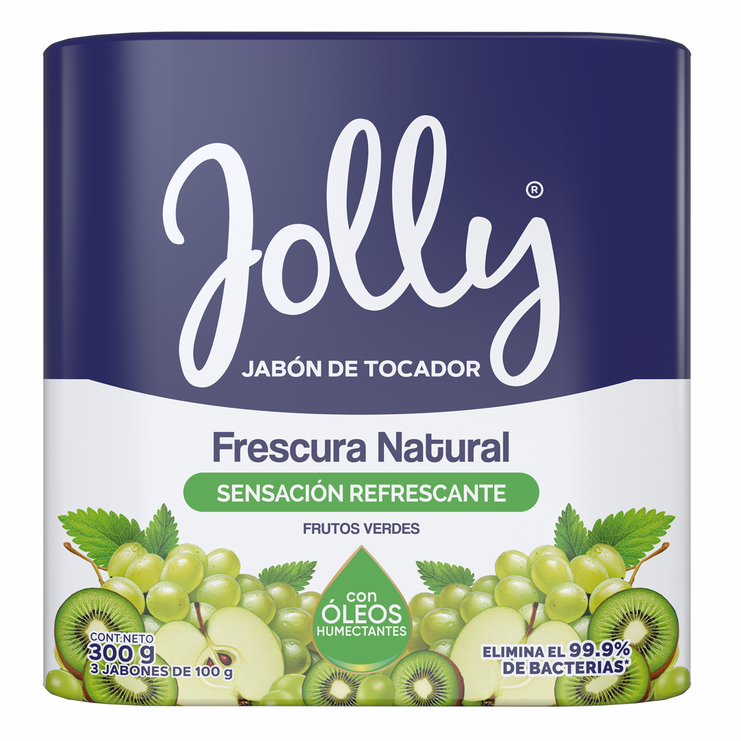 Jabón De Tocador Frescura Natural Sensación Refrescante Frutos Verdes JOLLY X 100 G - Imagen 2