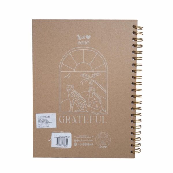 Cuaderno Universitario A Cuadros Diseño Love Boho Kraft ESTILO 100 Hojas - Imagen 2