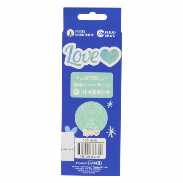 Bolígrafo De Gel Borrable LOVE Azul