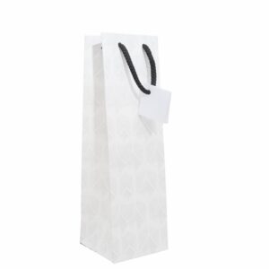 Funda De Regalo Para Licor Diseño De Rayas Gris Y Blanco VALENTINA S.A. 34 Cm X 10,5 Cm