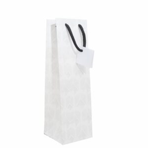 Funda De Regalo Para Licor Diseño De Rayas Gris Y Blanco VALENTINA S.A. 34 Cm X 10,5 Cm