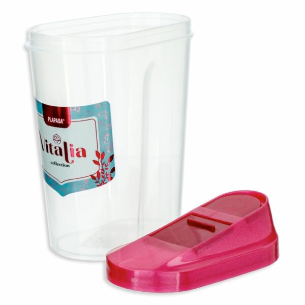 Pomo Dispensador Pequeño Con Tapa Burdeos Perlado Vitalia PLAPASA 0.75 Litros - Imagen 2