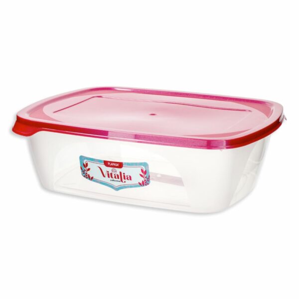 Repostero Foodkeeper Rectangular N3 Con Tapa Burdeos Perlado Vitalia PLAPASA 2.2 Litros
